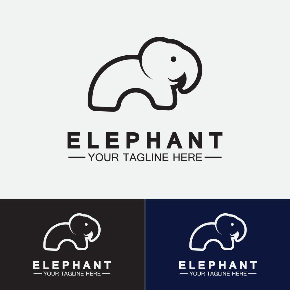 elefante logo vector ilustrador plantilla de diseño