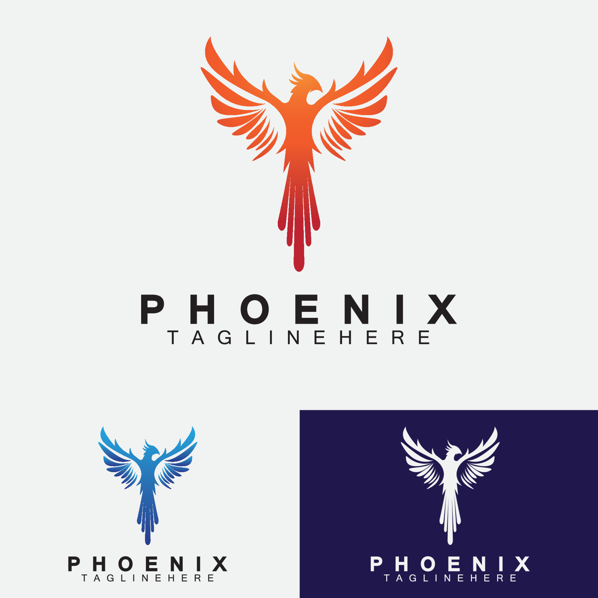 Phoenix logo Vector Illustration Design Template 4673768 Vector Art at ...