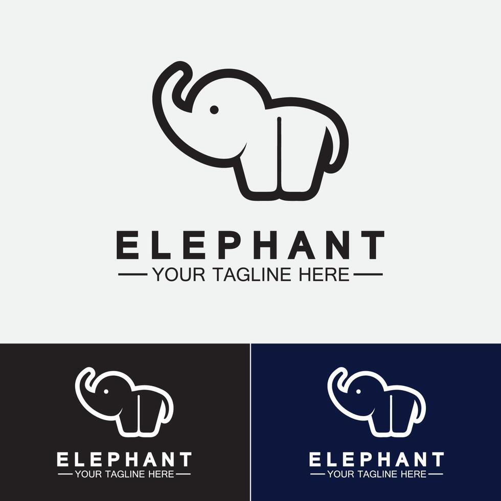 elefante logo vector ilustrador plantilla de diseño