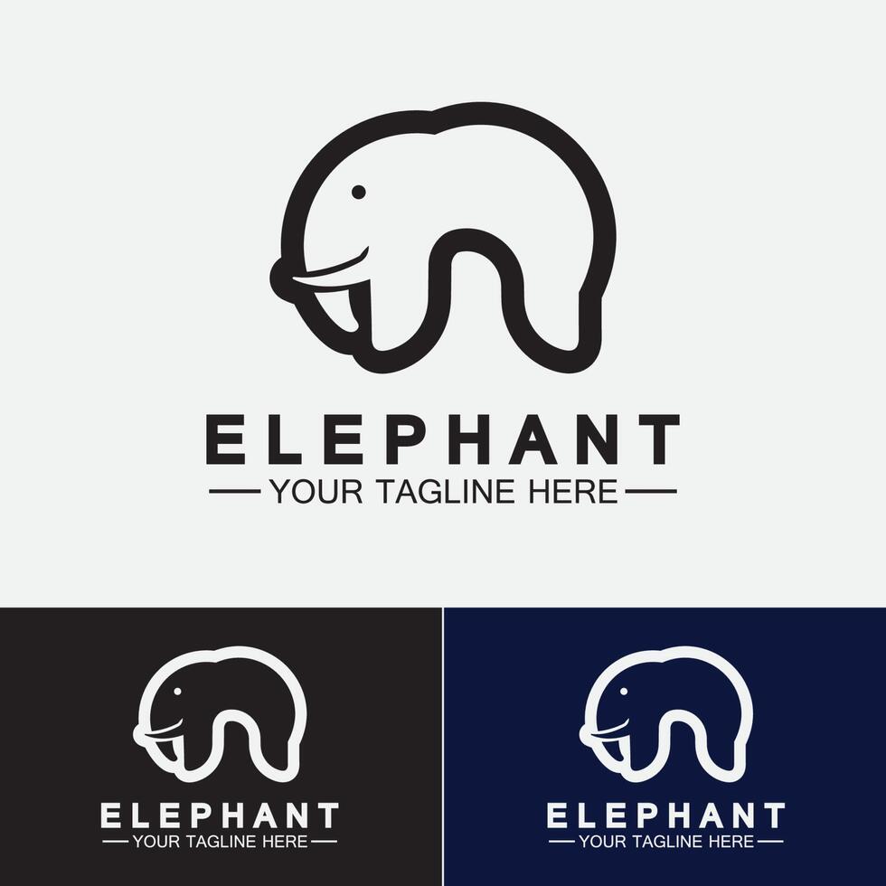 elefante logo vector ilustrador plantilla de diseño