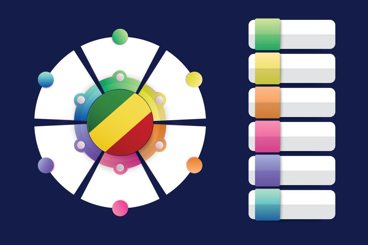 Republic of the Congo  Flag with Infographic Design Incorporate with divided round shape vector