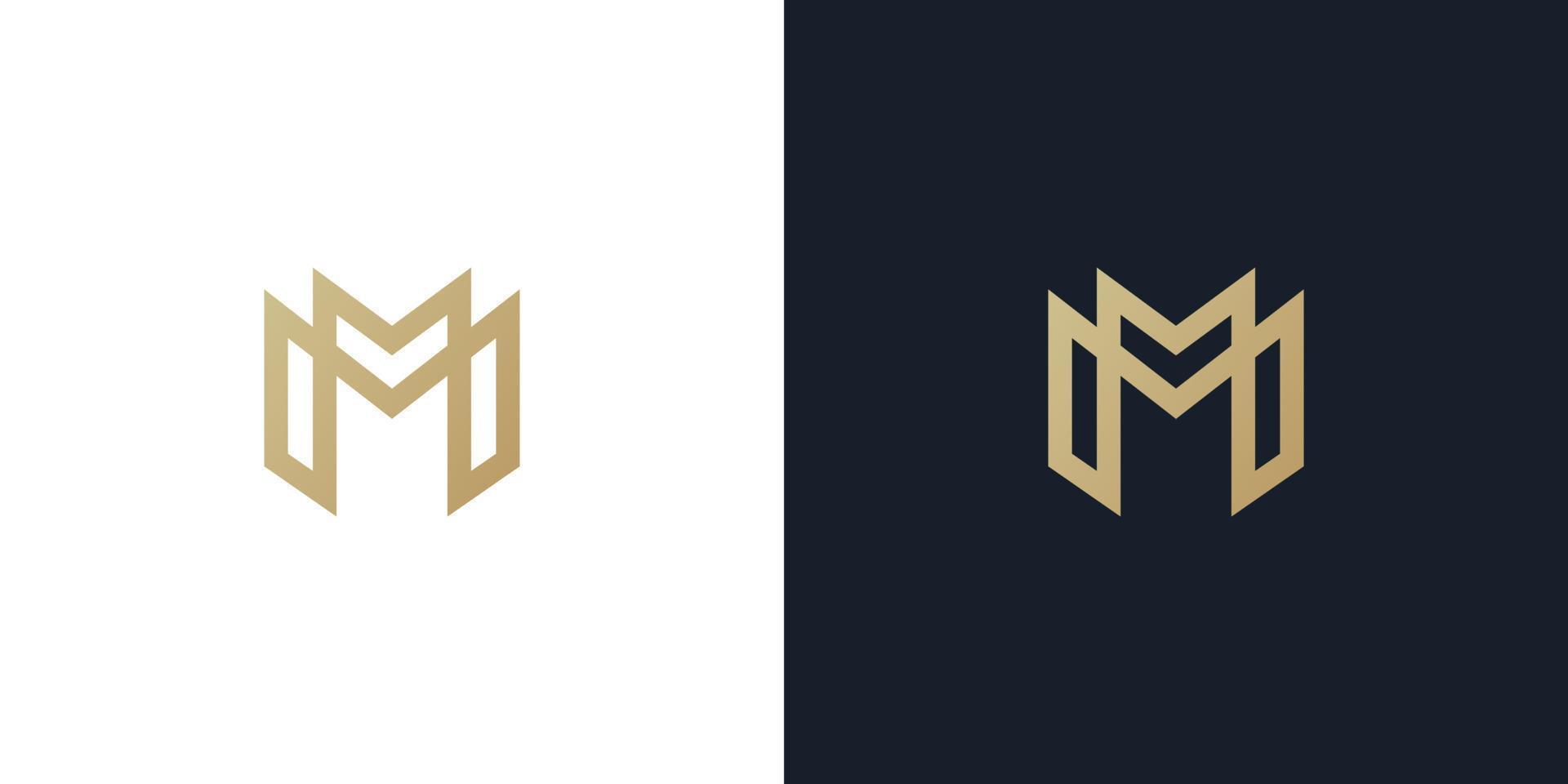 elemento de icono de logotipo de letra m de lujo vector