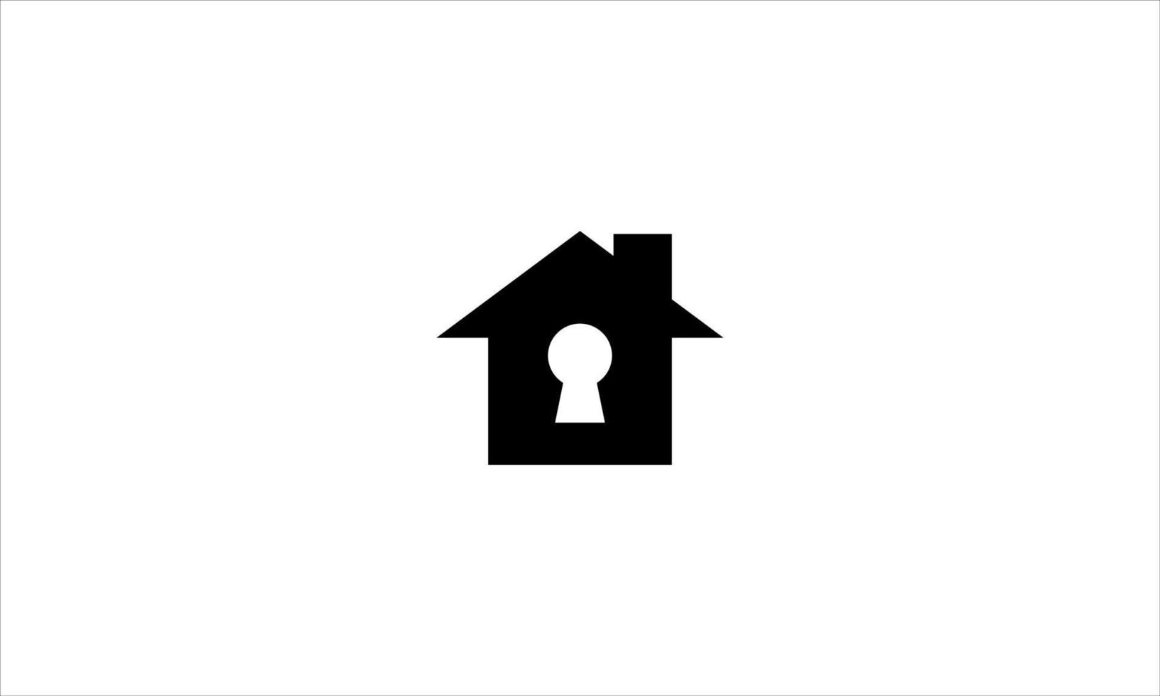 House lock icon, Black single lock house protection icon, simple released safe house defence flat design concept vector for app ads web banner button ui ux interface elements isolated