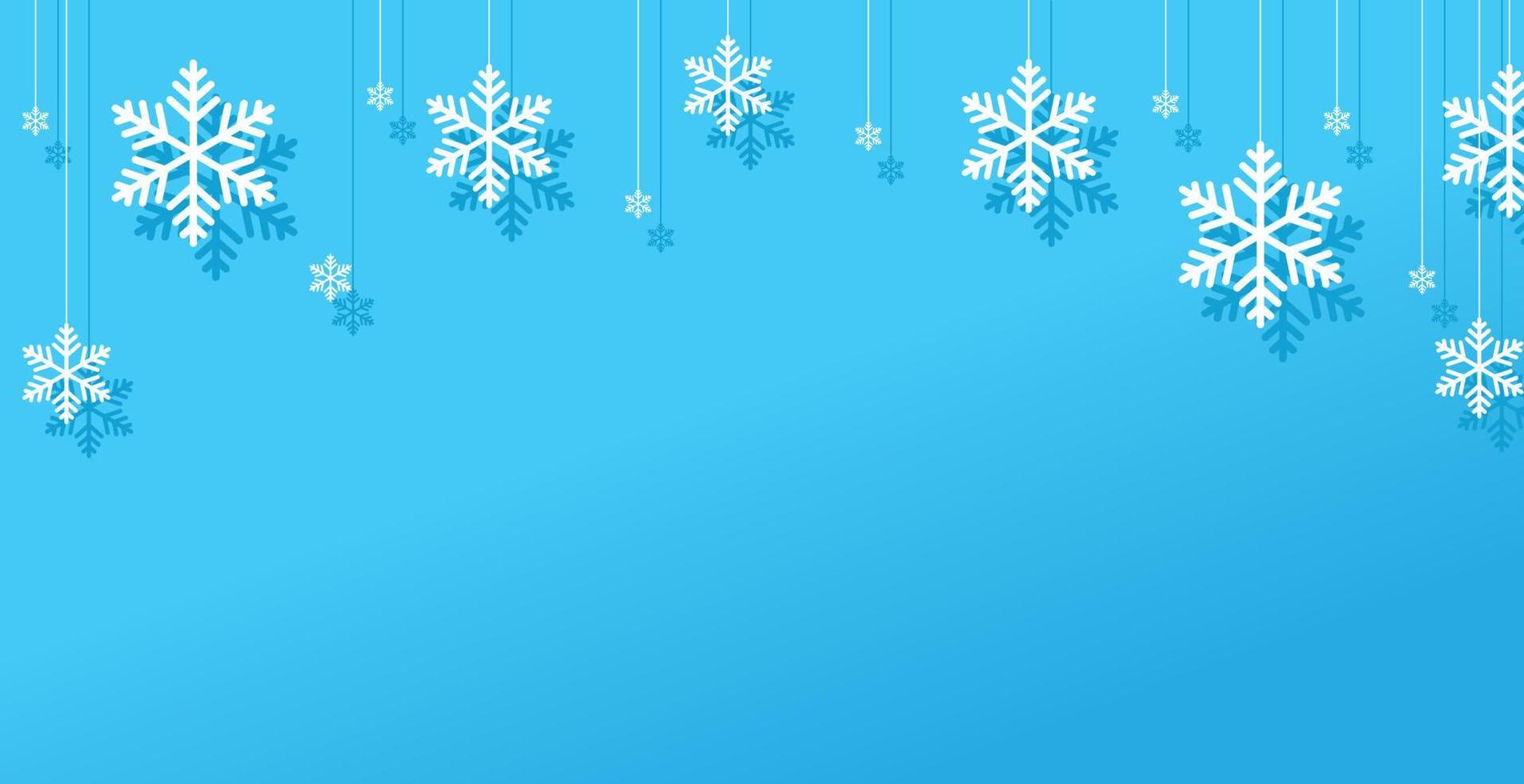 Snow frost effect on blue background. Vector Illustration. Abstract bright white shimmer lights and snowflakes. Scatter falling round particles.