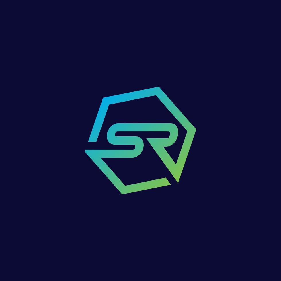 SR logo initials. modern SR logotype vector