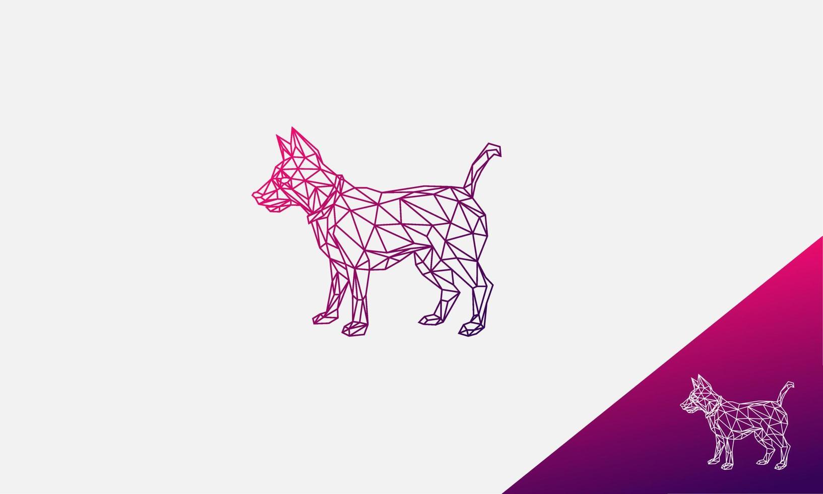 dog logo design . abstract line forming a dog . vector illustration