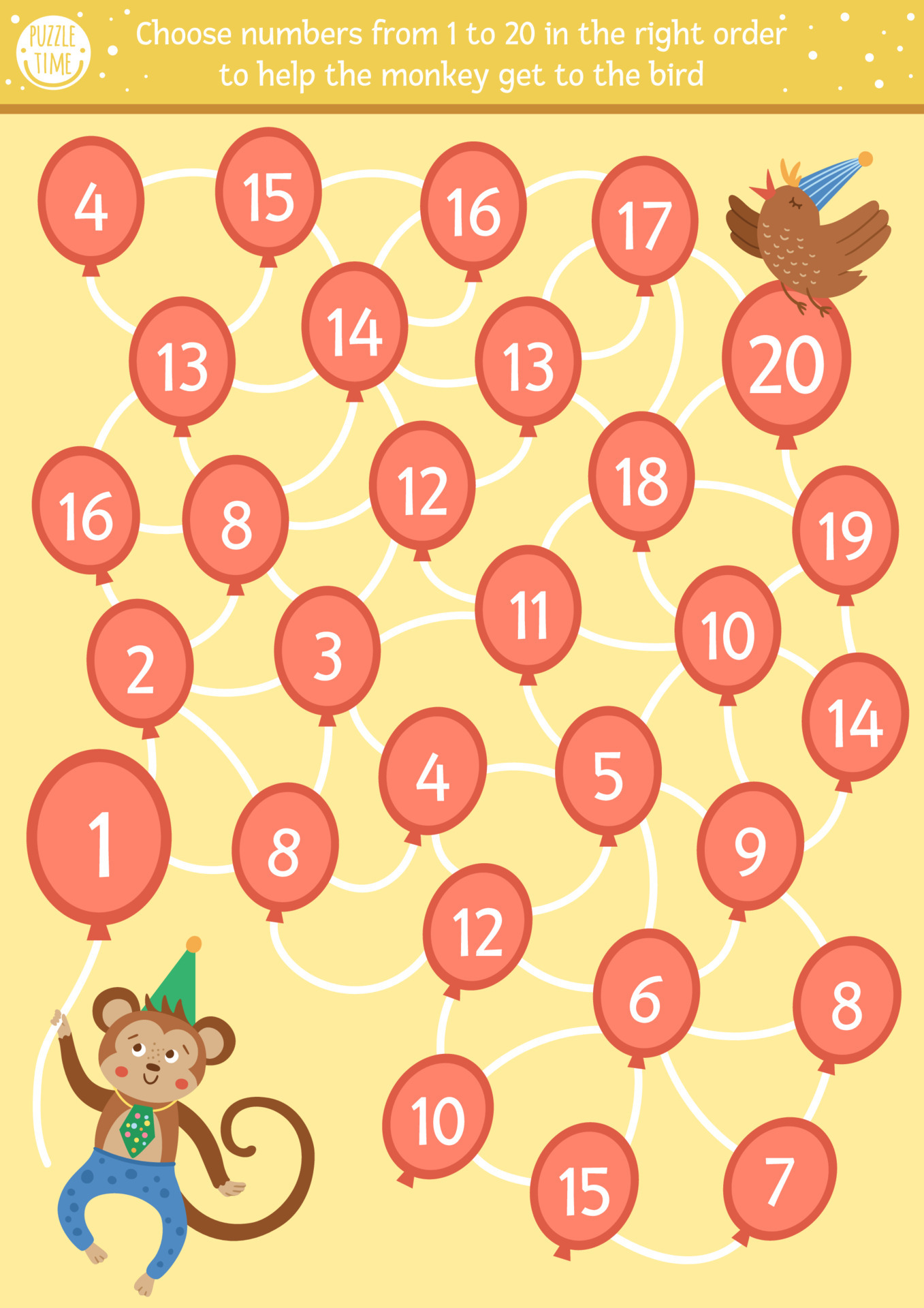 Math worksheets with animal theme decorations