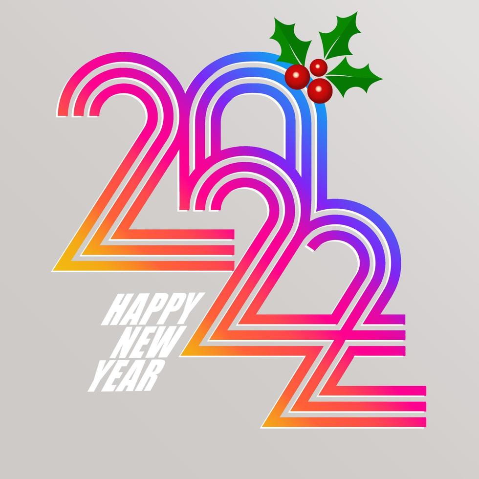 2022 Happy new year christmas design template. logo design for greeting cards or for branding, banner, cover, card Happy new year 2022t vector