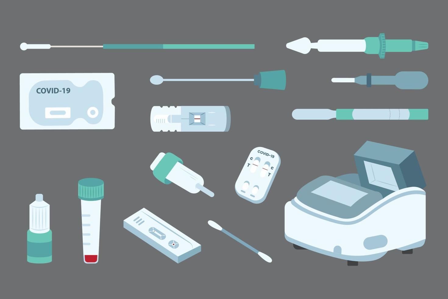 set of icon symbols for treatment of corona app vector