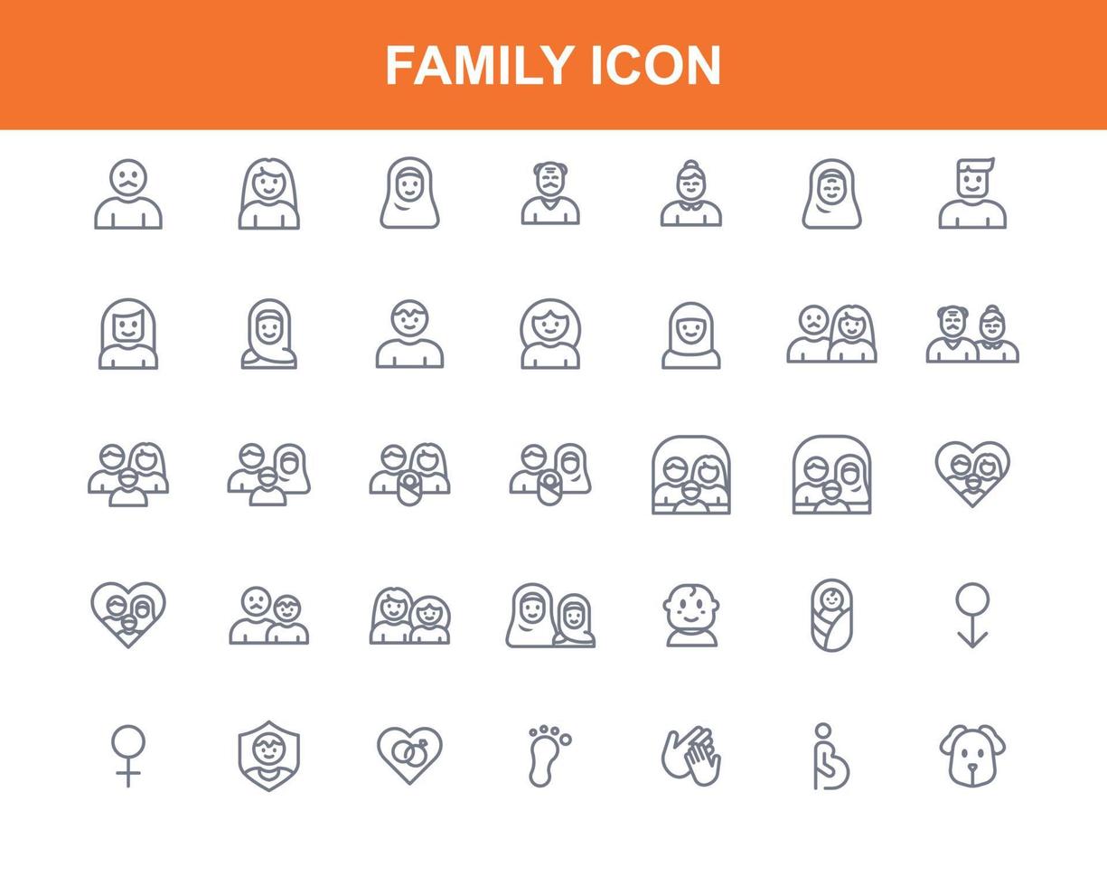 app family symbol icon set vector