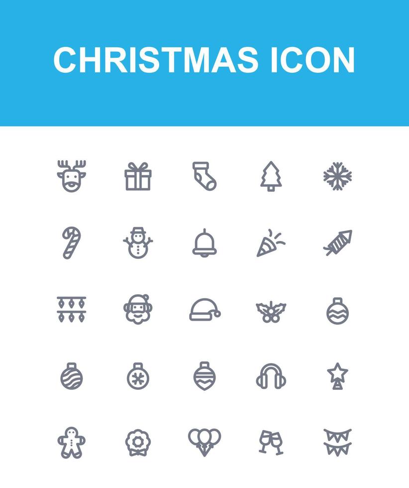 conjunto plano de iconos de navidad y año nuevo vector