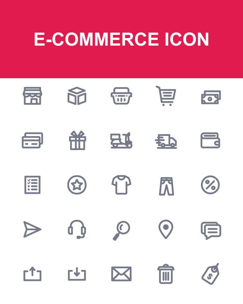 e commerce market app icon set vector