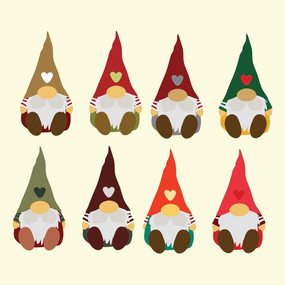 gnomos conjunto ilustración vector celebración nórdica