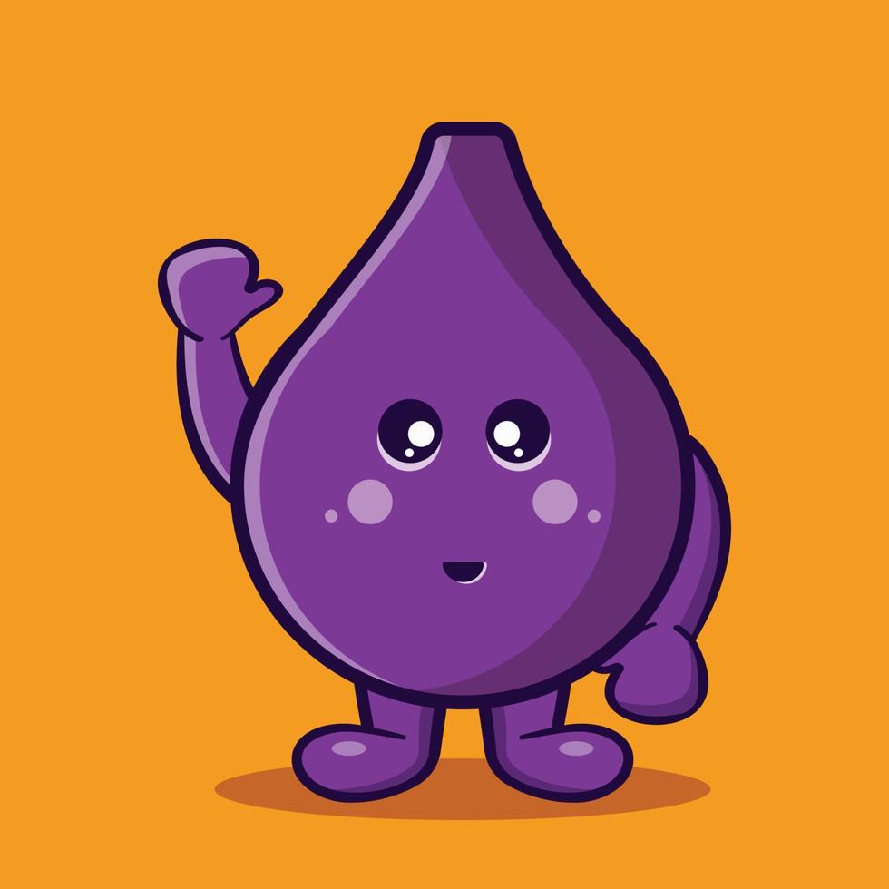 fig fruit mascot smile isolated cartoon in flat style vector