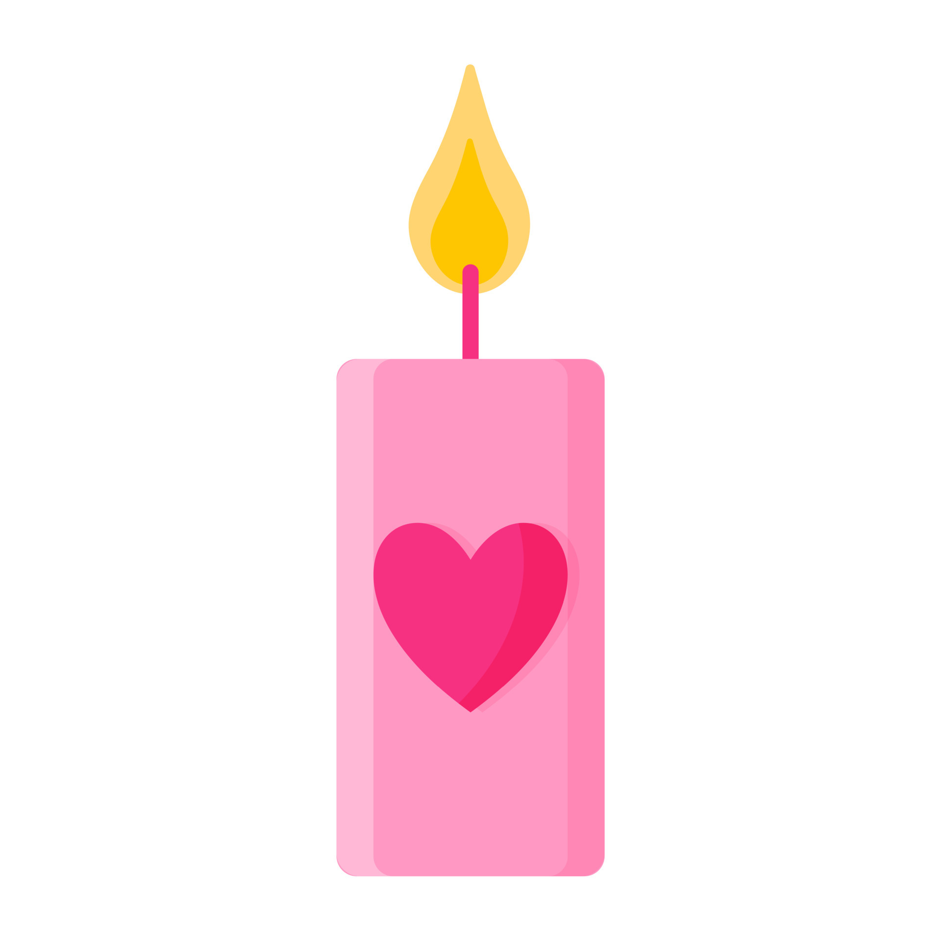 Pink candle with a heart. Wedding and valentine day concept. 4676721