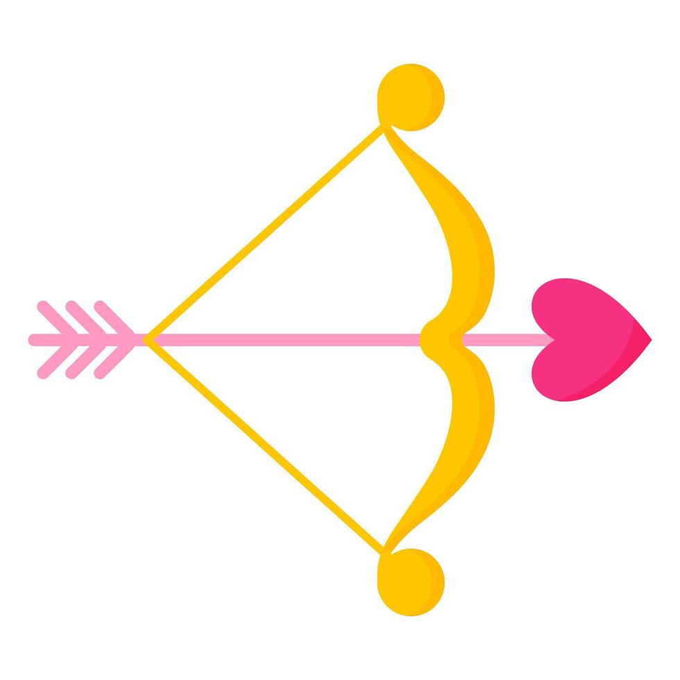Cupid bow with an arrow. Wedding and valentine day concept. vector