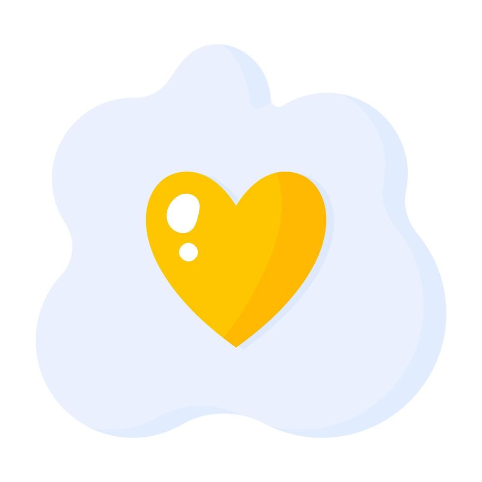 Scrambled eggs with heart. Wedding and valentine day concept. vector