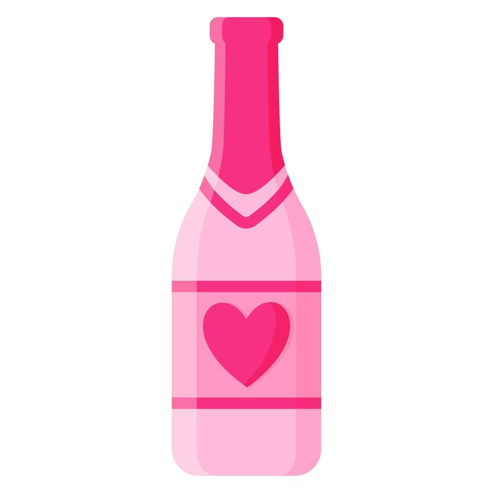 Champagne bottle. Wedding and valentine day concept. vector