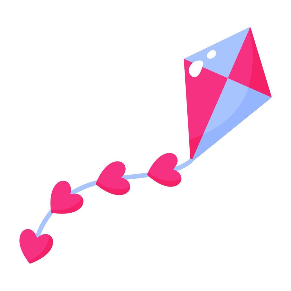 Kite with a heart. Wedding and valentine day concept. vector