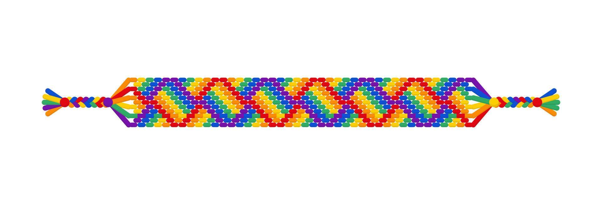 vector arco iris lgbt boho hippie amistad pulsera de hilos.