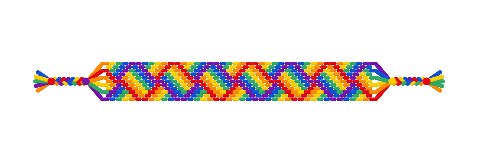 Vector Rainbow Lgbt Handmade Hippie Heart Friendship Bracelet Of