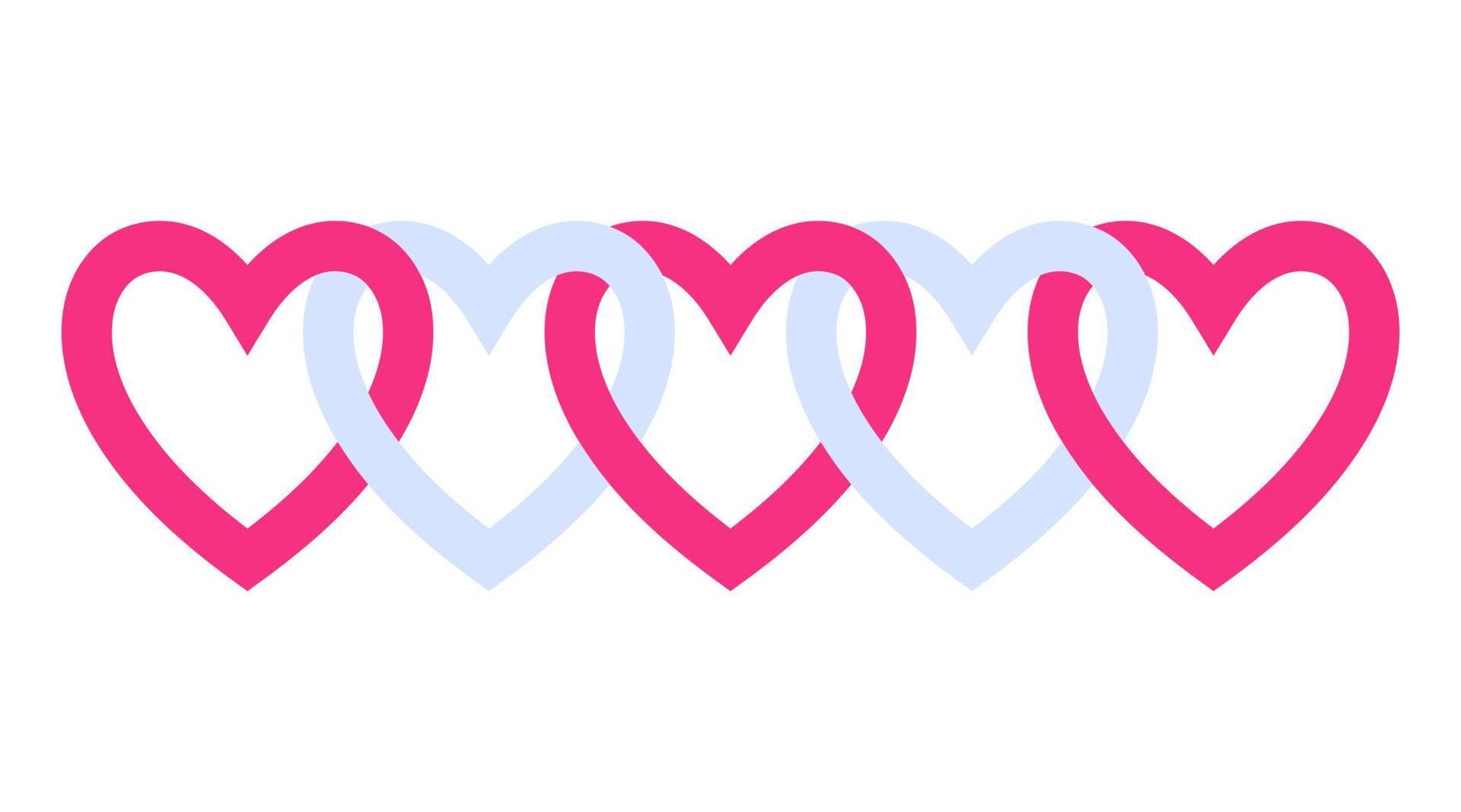 Blue and red hearts. Wedding and valentine day concept. vector