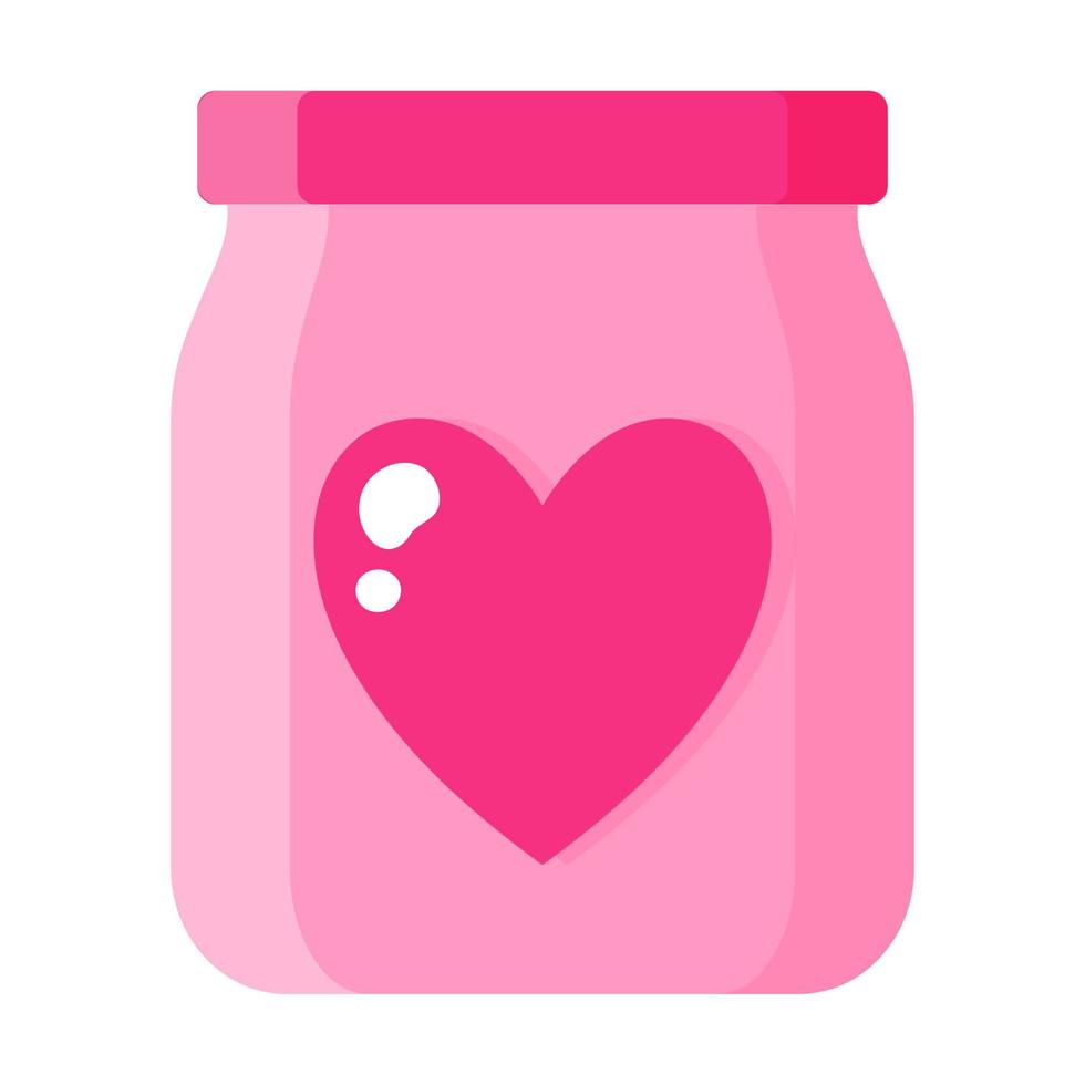 Jar with heart. Wedding and valentine day concept. vector