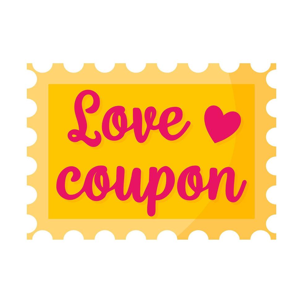 Love coupon. Wedding and valentine day concept. vector