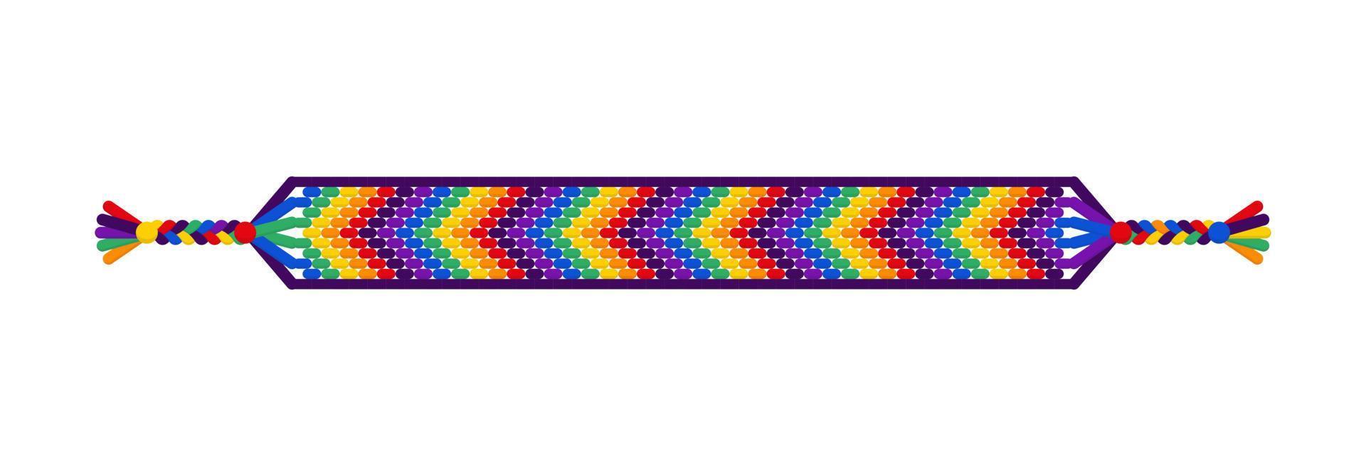 vector arco iris lgbt pulsera de amistad hecha a mano de hilos.