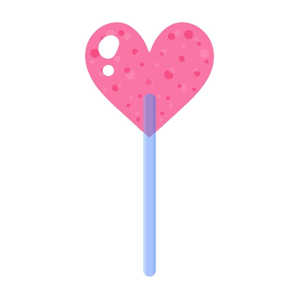 Heart shaped lollipop. Wedding and valentine day concept. vector