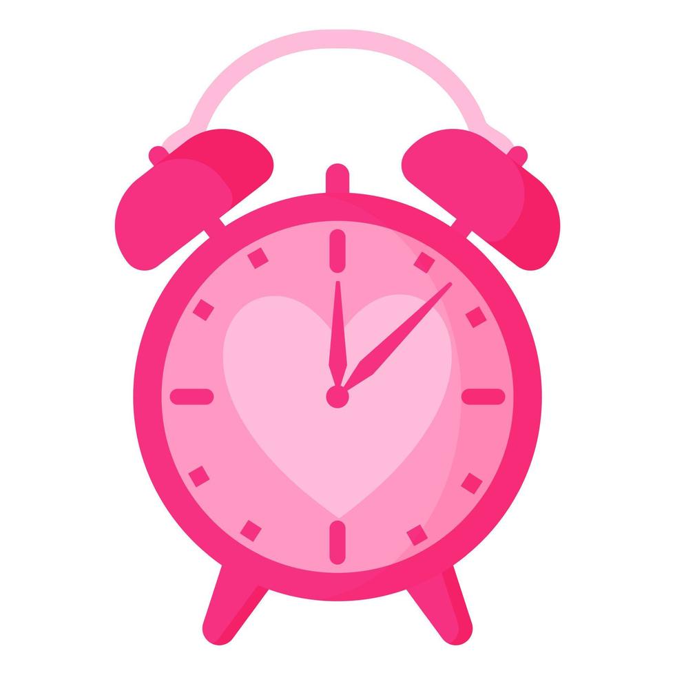 Alarm clock with a heart. Wedding and valentine day concept. vector