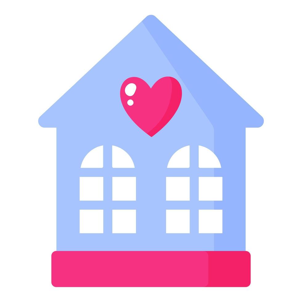 Home with a heart. Wedding and valentine day concept. vector
