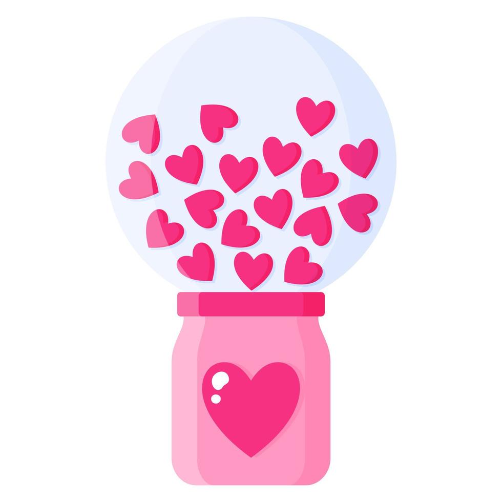 Candy or gum machine with gum. Wedding and valentine day concept. vector