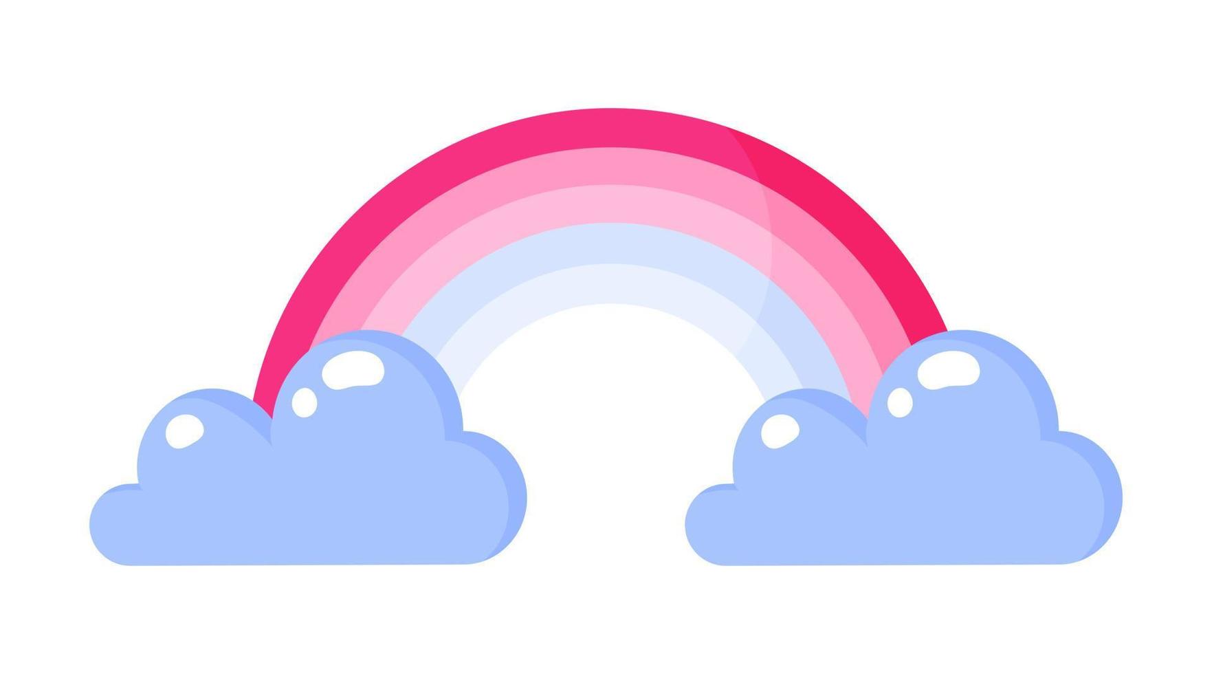 nubes y arco iris. concepto de boda y día de san valentín. vector