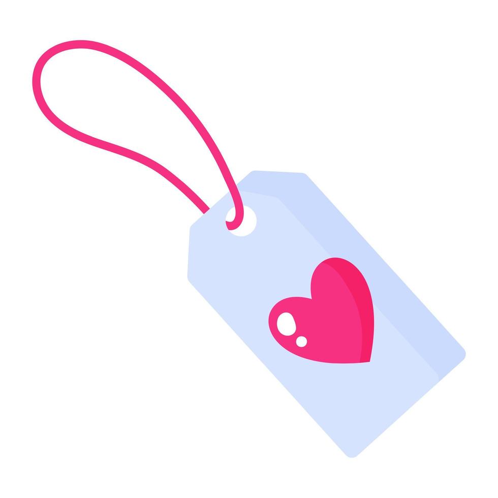 Tag with a heart. Wedding and valentine day concept. vector