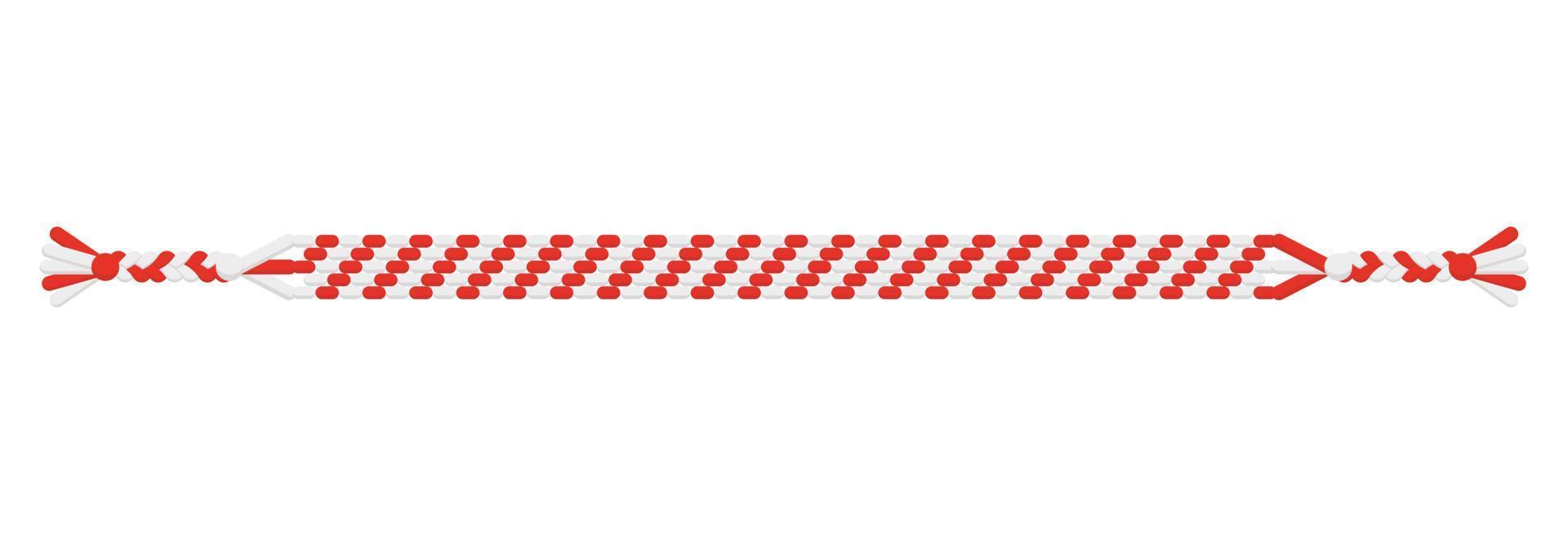 Vector Christmas handmade hippie striped friendship bracelet of white and  redthreads. 4676905 Vector Art at Vecteezy