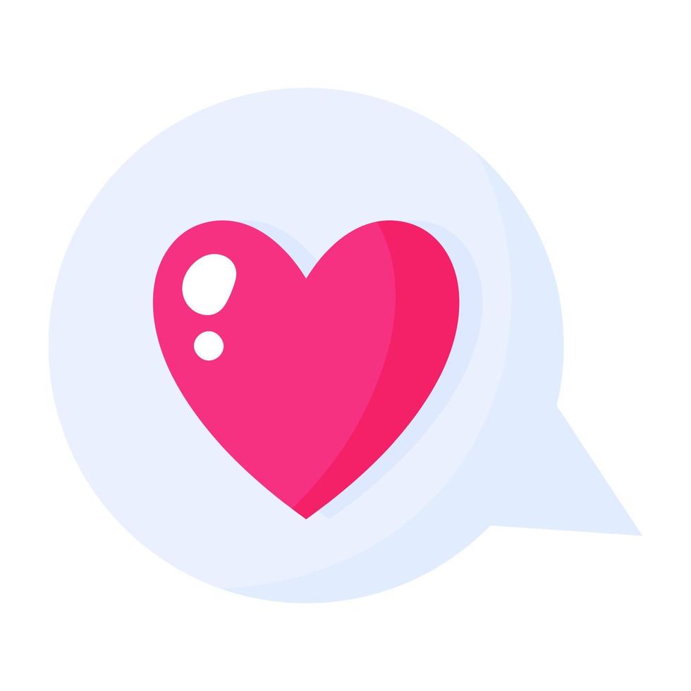 Talk bubble with heart. Wedding and valentine day concept. vector