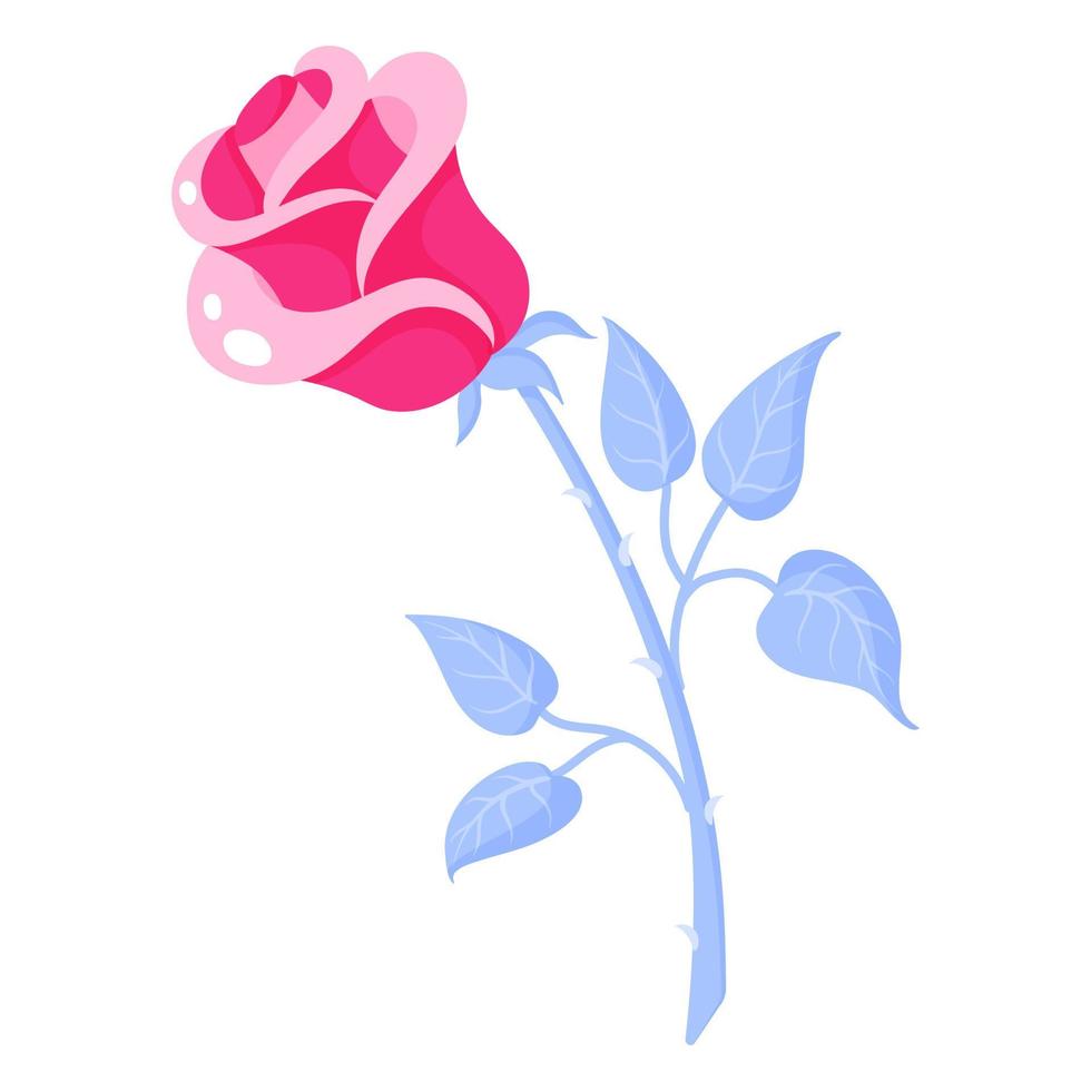 Red rose flower bud. Wedding and valentine day concept. vector