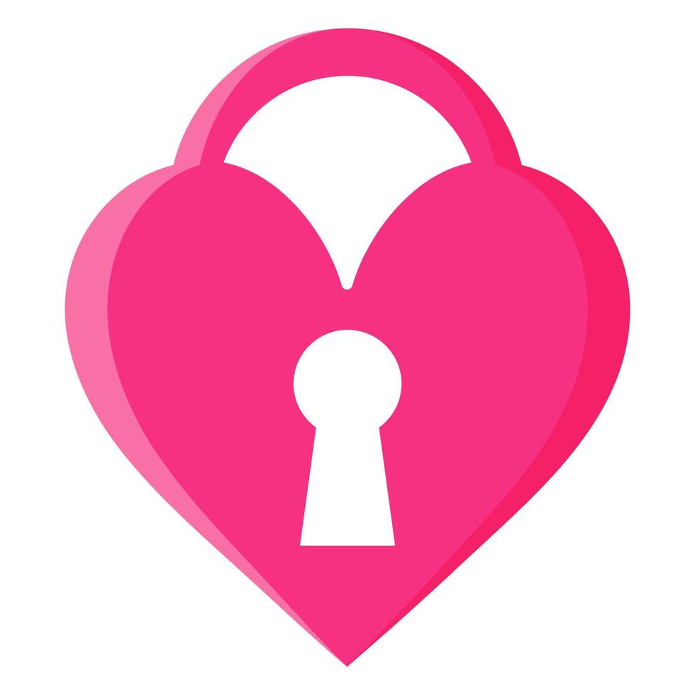 Lock with the shape of a heart. Wedding and valentine day concept. vector