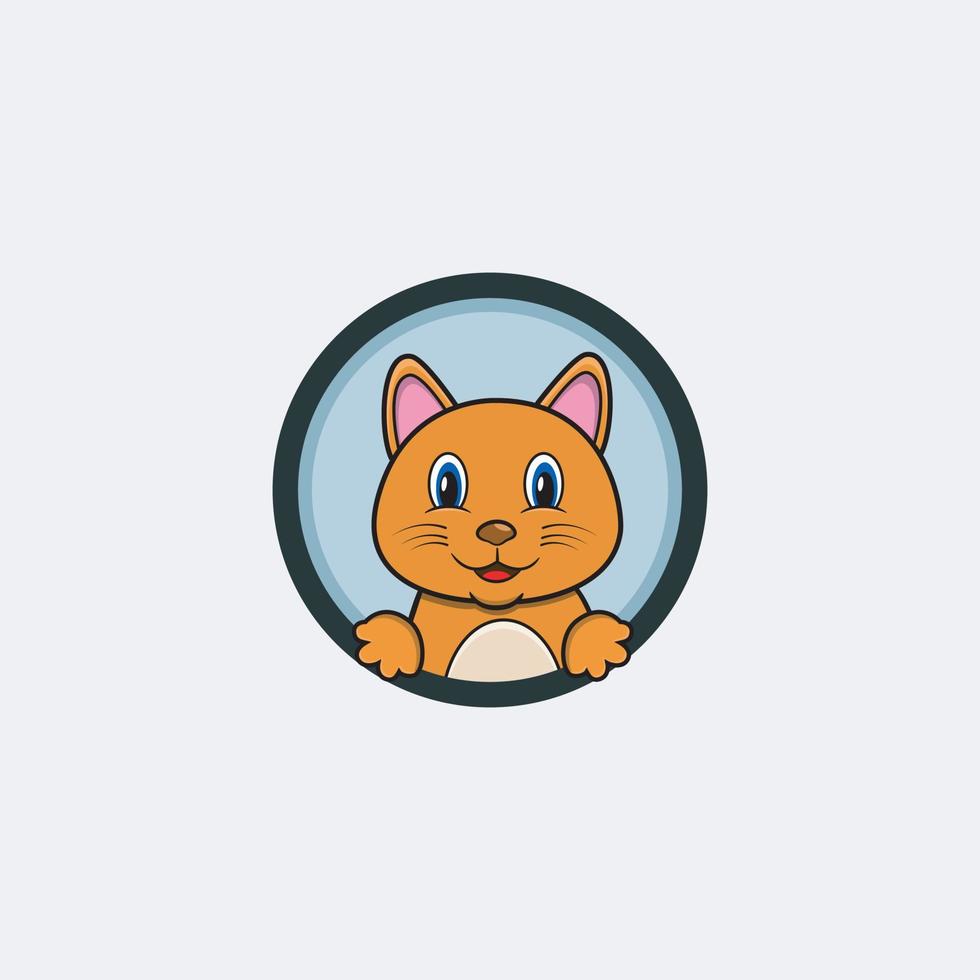 diseño de personajes de cabeza de gato divertido. perfecto para logotipo, etiqueta, plantilla e icono. vector