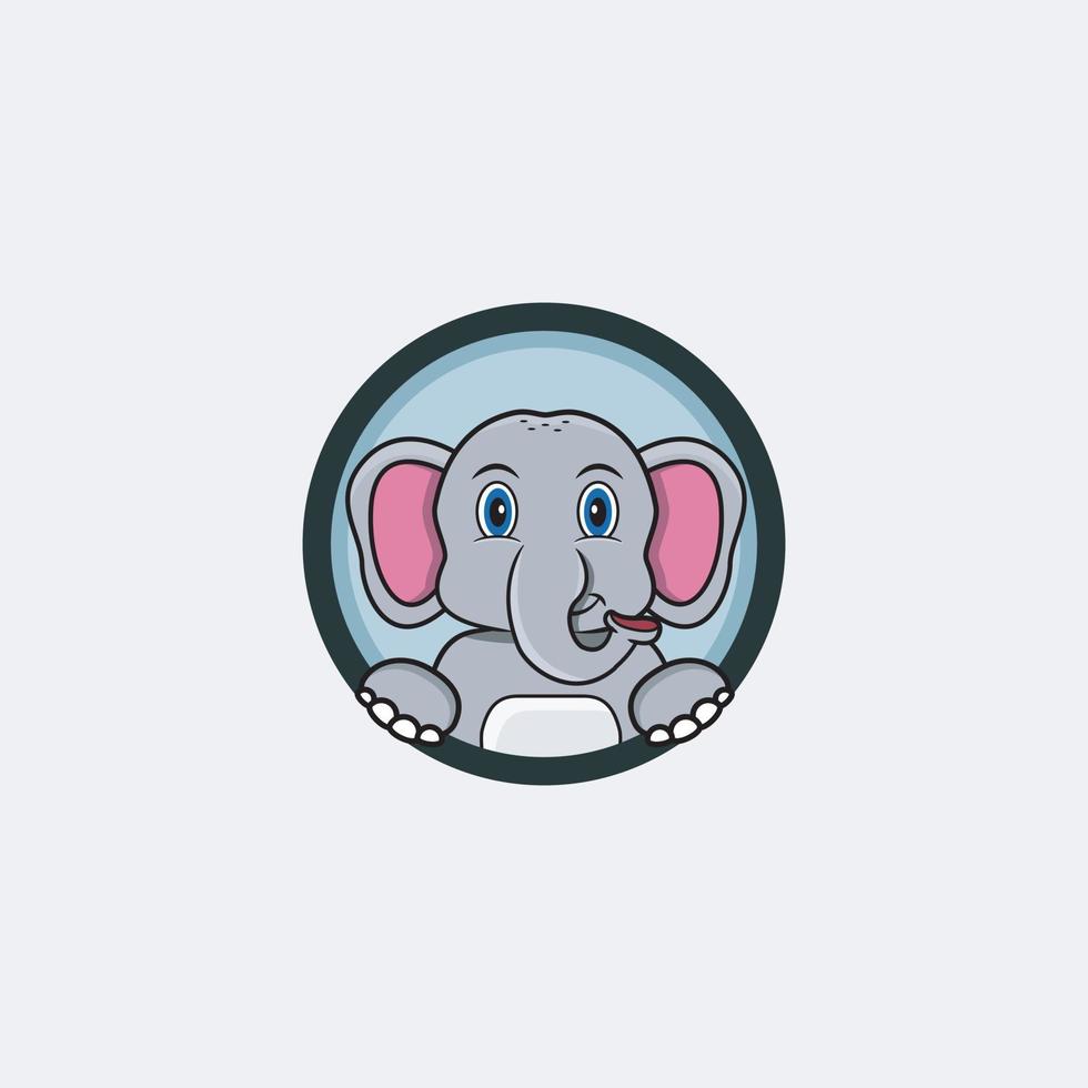 Funny Elephant Head Character Design. Perfect For Logo, Label, Template and Icon. vector