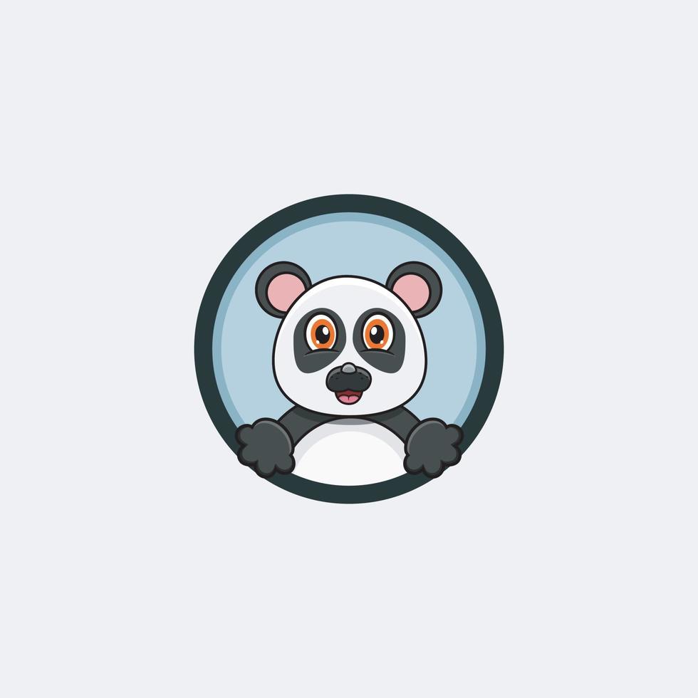 divertido diseño de personajes de cabeza de panda. perfecto para logotipo, etiqueta, plantilla e icono. vector