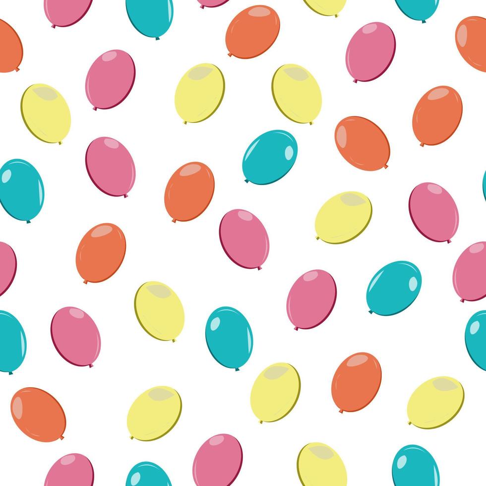 Seamless pattern with balloons in different colors vector