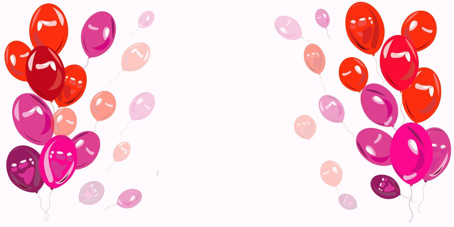 Balloons on a white background with red and pink vector