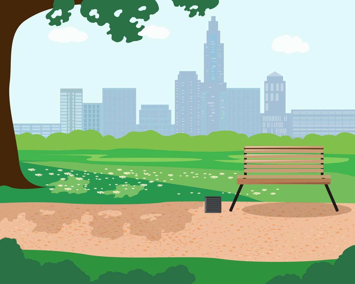 Illustration of a summer day in a city Park vector