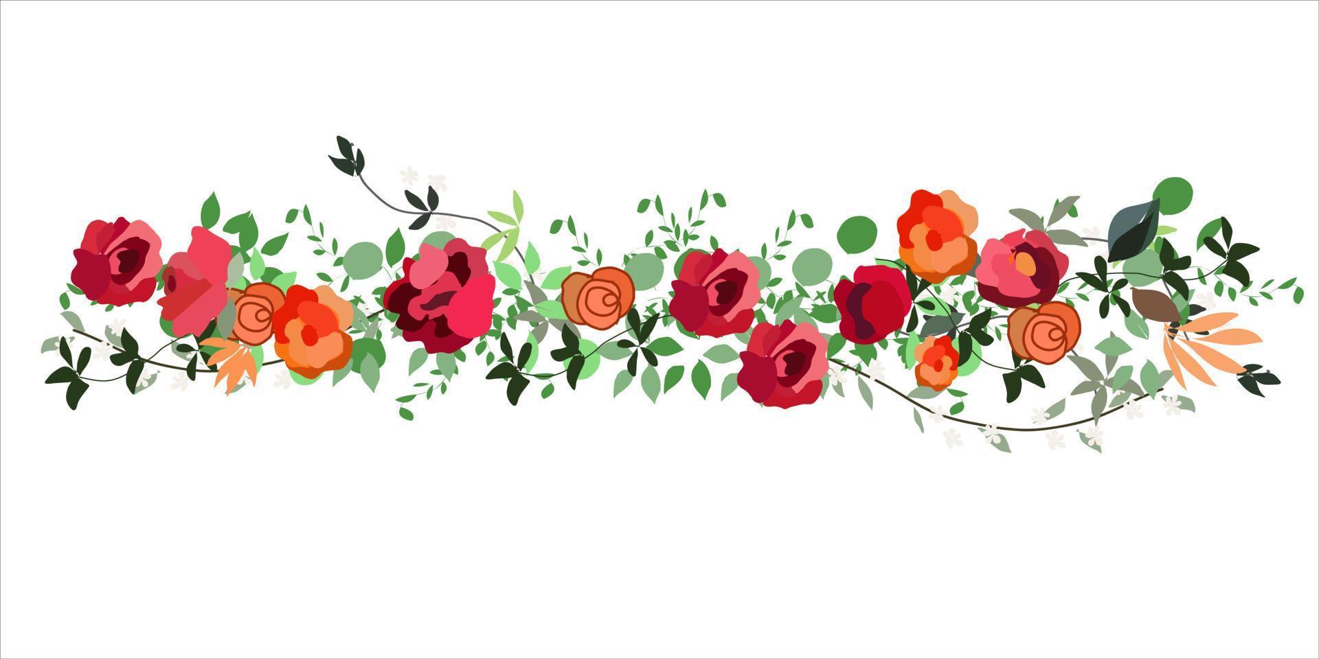 Background image a garland of red roses vector
