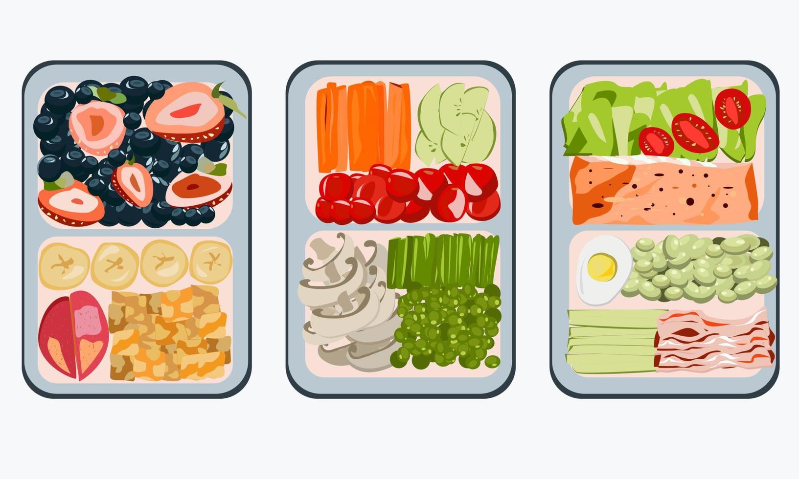 box for storing food for lunch or snack vector