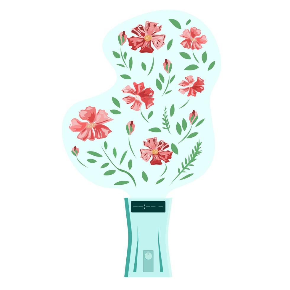 Air freshener with dispenser and timer on the wall vector