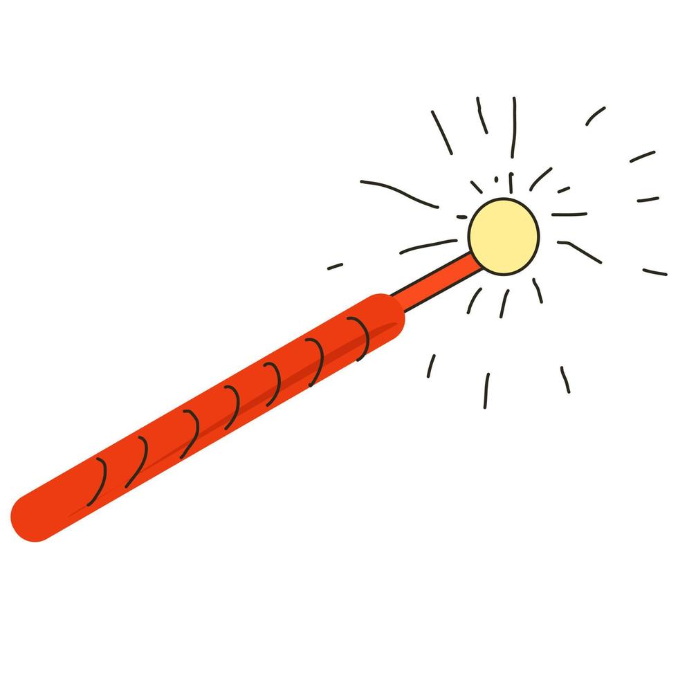 Children's toy magic wand red. vector
