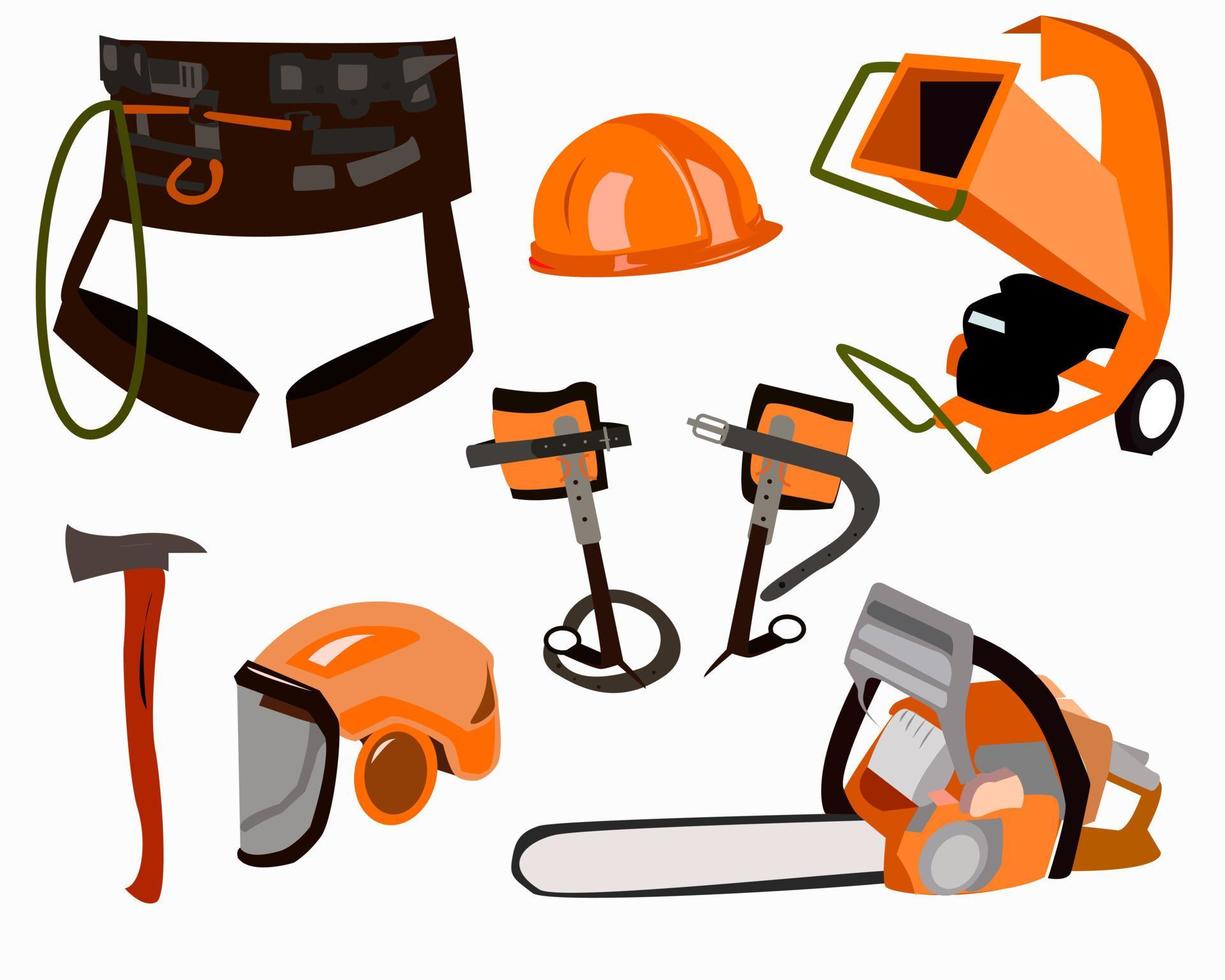Tools for arboristics and industrial mountaineering vector